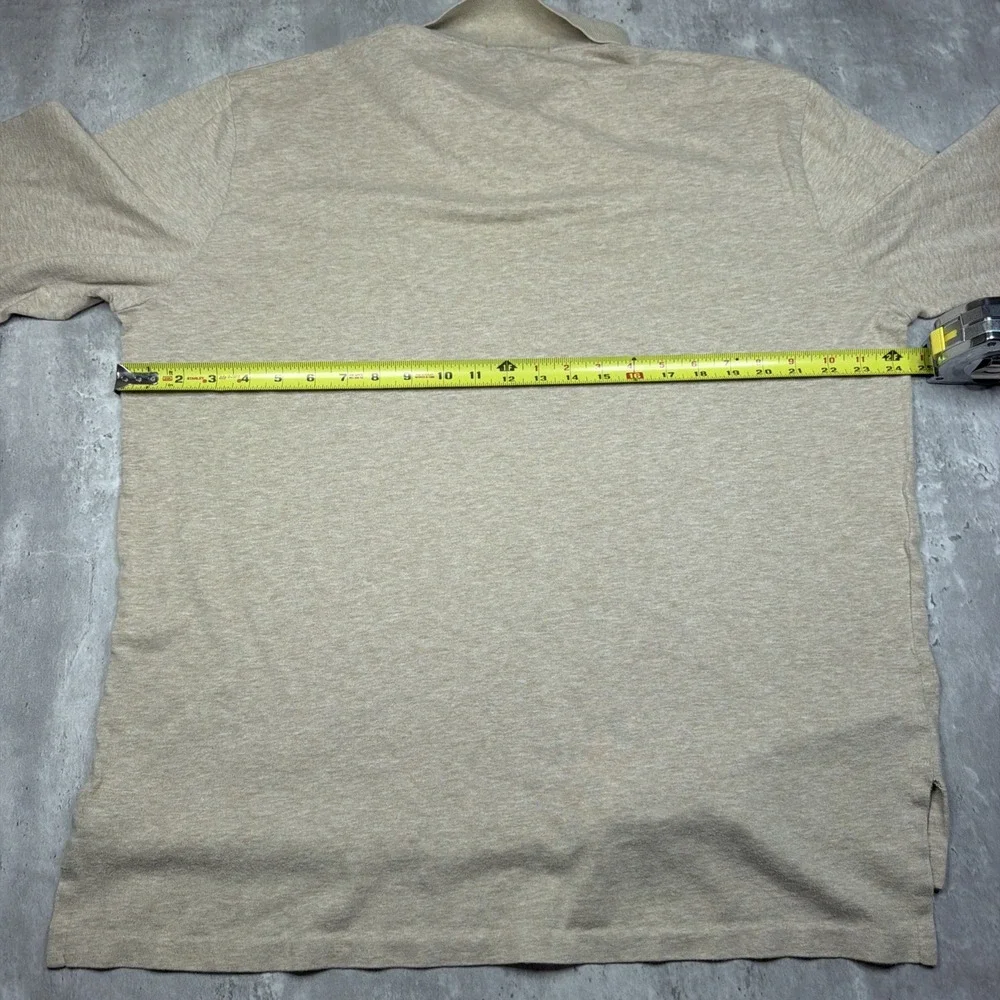 Polo Ralph Lauren Golf Shirt Mens XL Tan Cotton Long Sleeve Pony Logo Rugby